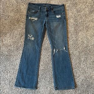 American Eagle Outfitters Flare Jeans in Dark Blue